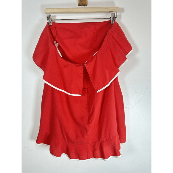 Tularosa Carrie Revolve Romper Mini Dress Red White Woman’s Size L - Picture 5 of 16